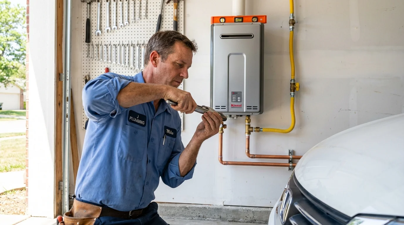 Tankless water heater installation by a Johns Plumbing LLC plumber in Renton
